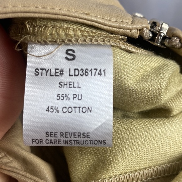 Anthropologie Sage The Label Bowie Faux Leather Mini Skirt - Taupe - Size Small - Picture 11 of 12